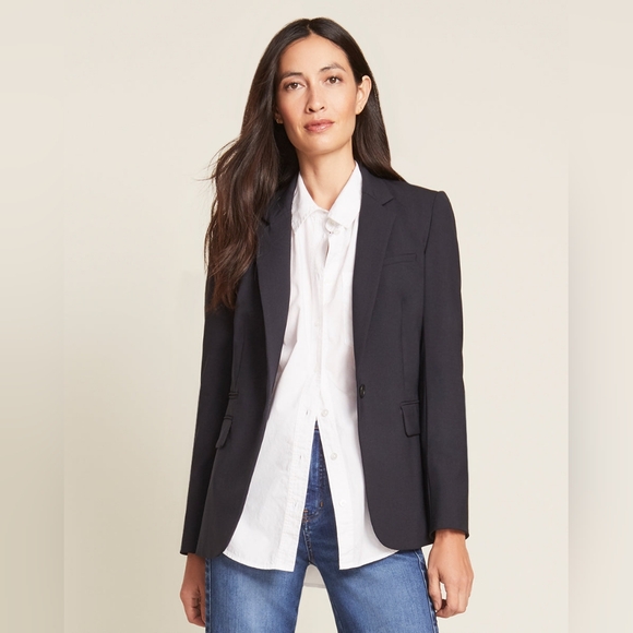 Veronica Beard "Classic Dickey Jacket" Blazer Wool BLUE Size 2 - Picture 4 of 16